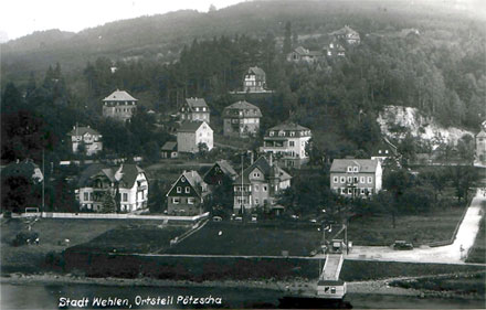 Die Schiffsanlegestelle in Pötzscha, 1929 - 1944